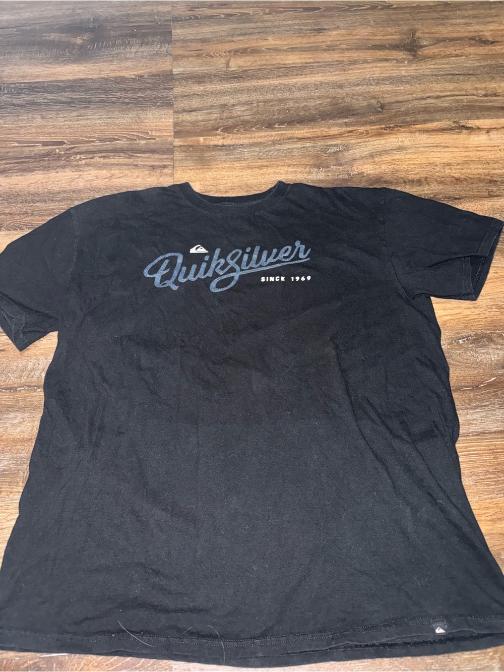 Quiksilver Black Short-Sleeve Tee with Blue Script Logo